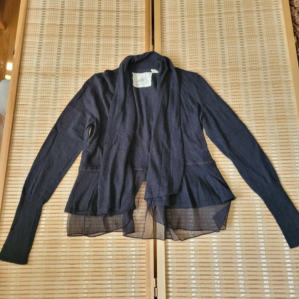 ANTHROPOLOGIE ANGEL OF THE NORTH Wool Blend Chiffon Cardigan - Picture 2 of 6